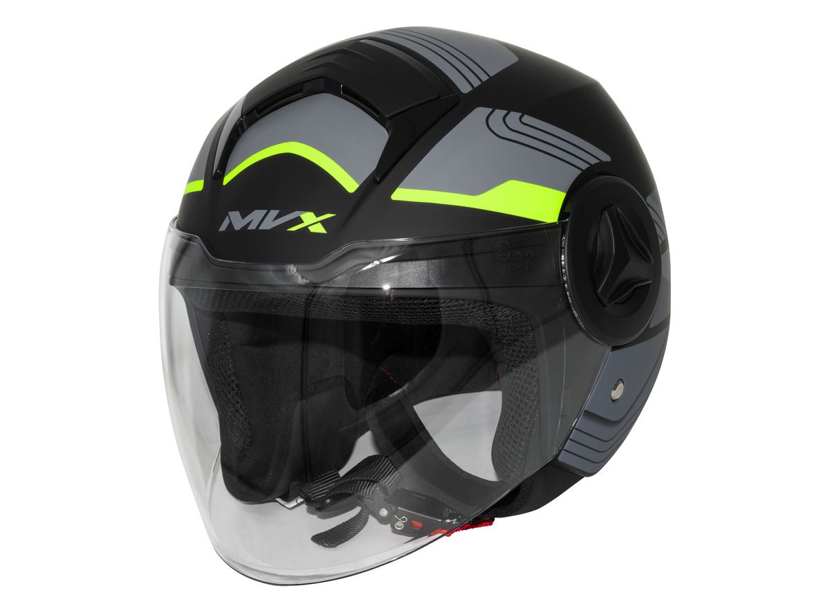 Kaciga za motor veličina M-MVX P5 Jet Open Face Simpli vizir siva