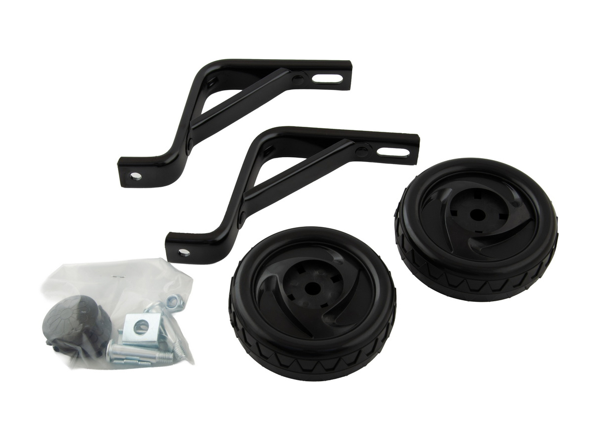 Pomoćni točkići široki sa držačima, crne boje 16”