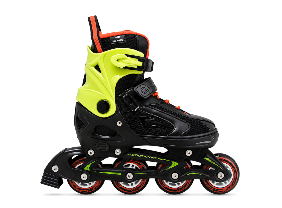 ROLER S (33-36) CRNO NEON ZELENI ALU ABEC-5 PU TOČKIĆI
