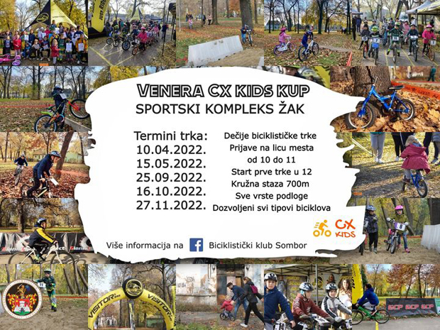 Raspored Venera Bike KIDS trke u Somboru 2022