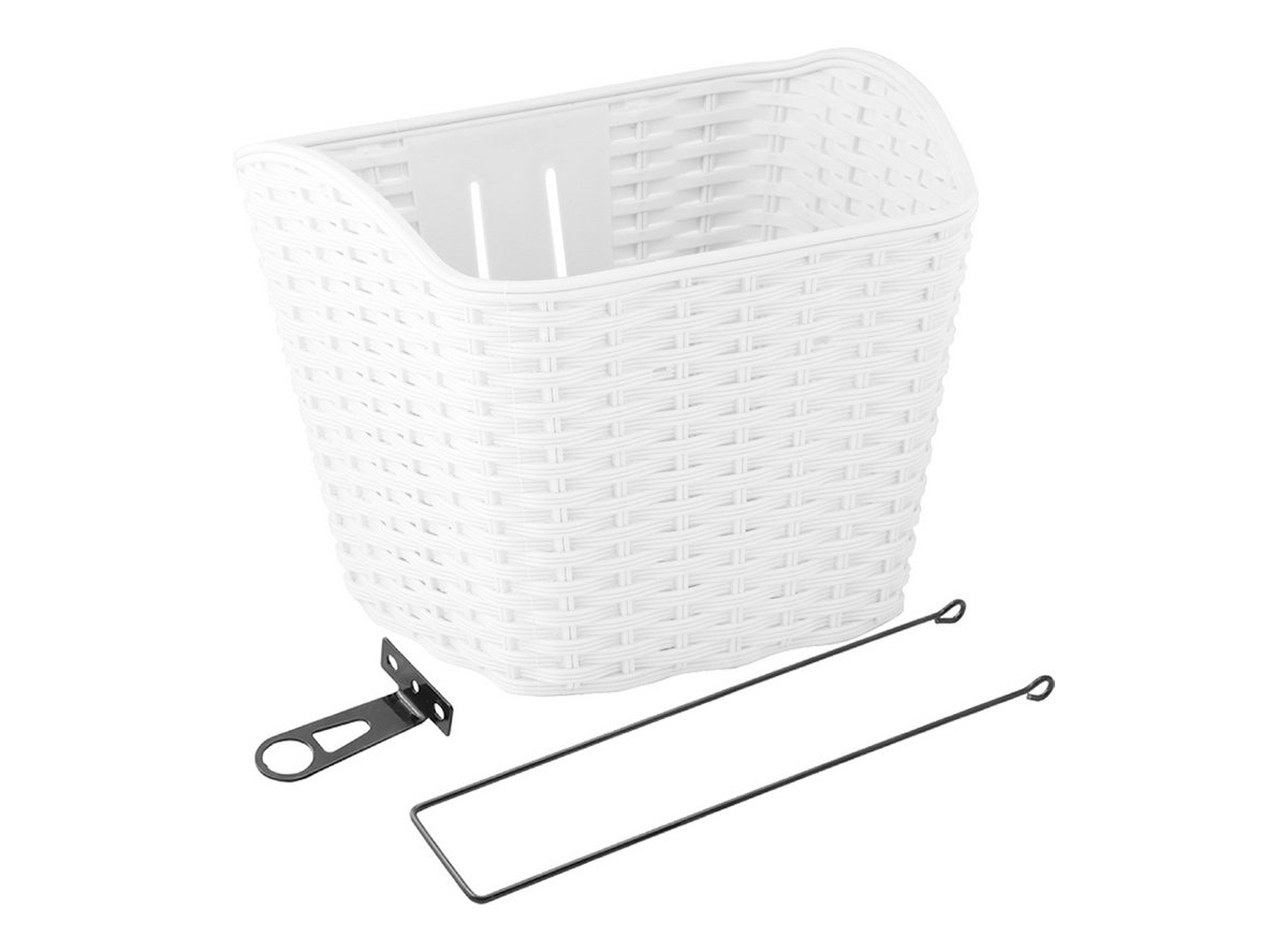 Korpa vensini pvc pletena imtacija bela sa držačima