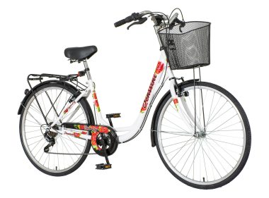 BICIKL CITY VENSSINI DIAMANTE 26X1.3/8" 17" V-BRAKE  6 BRZINA 155-178CM (S/M) BELO CRVENI