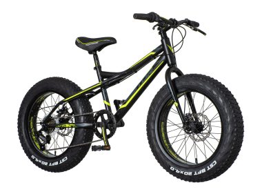 BICIKL FATBIKE VISITOR FAT BIKE 20" 14" PREDNJI I ZADNJI DISK 6 BRZINA 142-165CM (S) CRNO ŽUTI POLU 