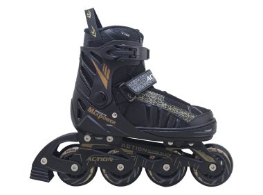 ROLER M (35-38) CRNO ZLATNI ALU ABEC-5 PU TOČKIĆI
