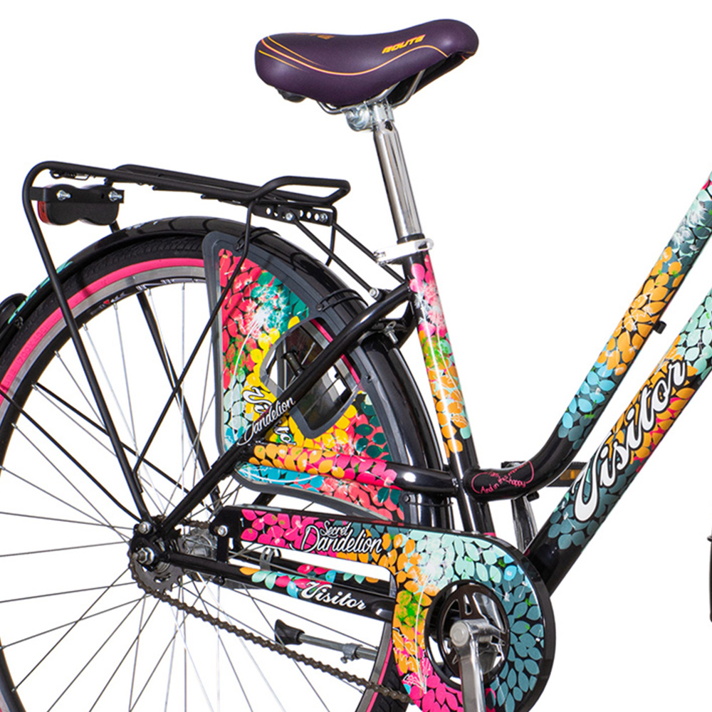 Crno multikolor dandelion ženska bicikla -fas288f