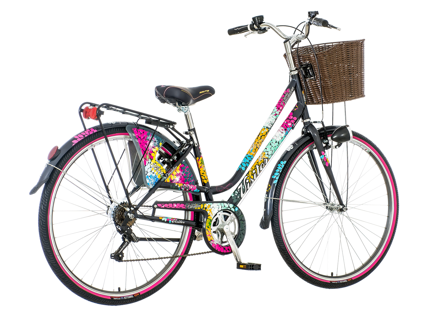 Crno multikolor dandelion ženska bicikla -fas288s6