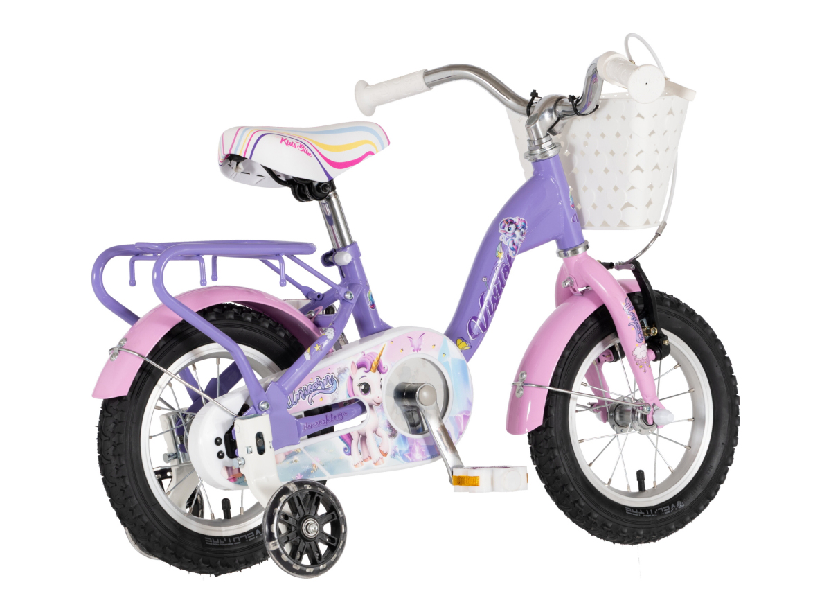 BICIKL KIDS VISITOR UNICORN 12" 8" V-BRAKE KONTRA 95-115CM (12") LJUBIČASTI