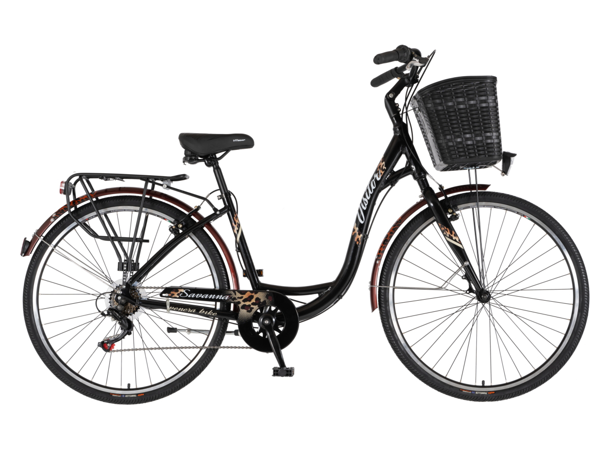 BICIKL FASHION VISITOR SAVANNA 28" ALU 18" V-BRAKE  6 BRZINA 155-178CM (S/M) CRNI LEOPARD PERLA