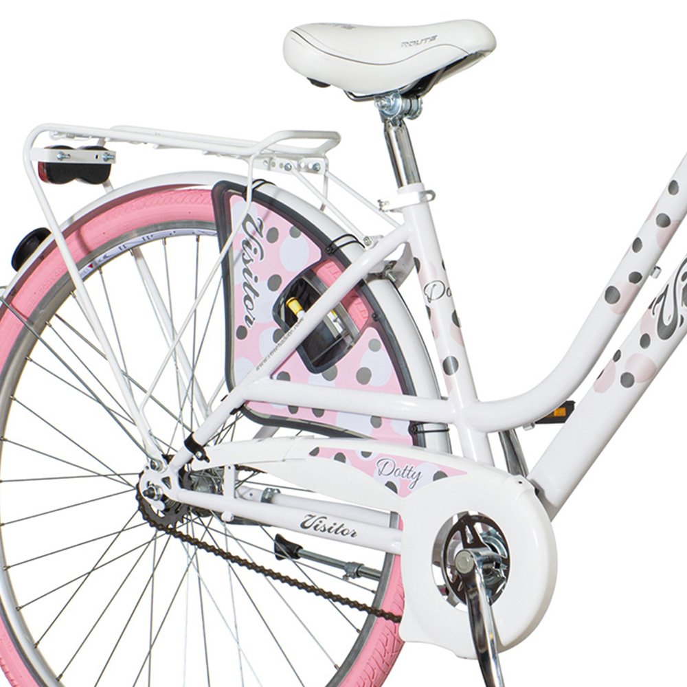 Visitor dotty fashion bicikla belo roza-fas2830f