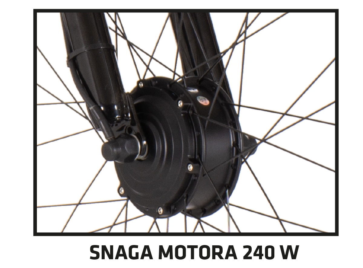 E-bicikl Visitor Terra man crno sive boje