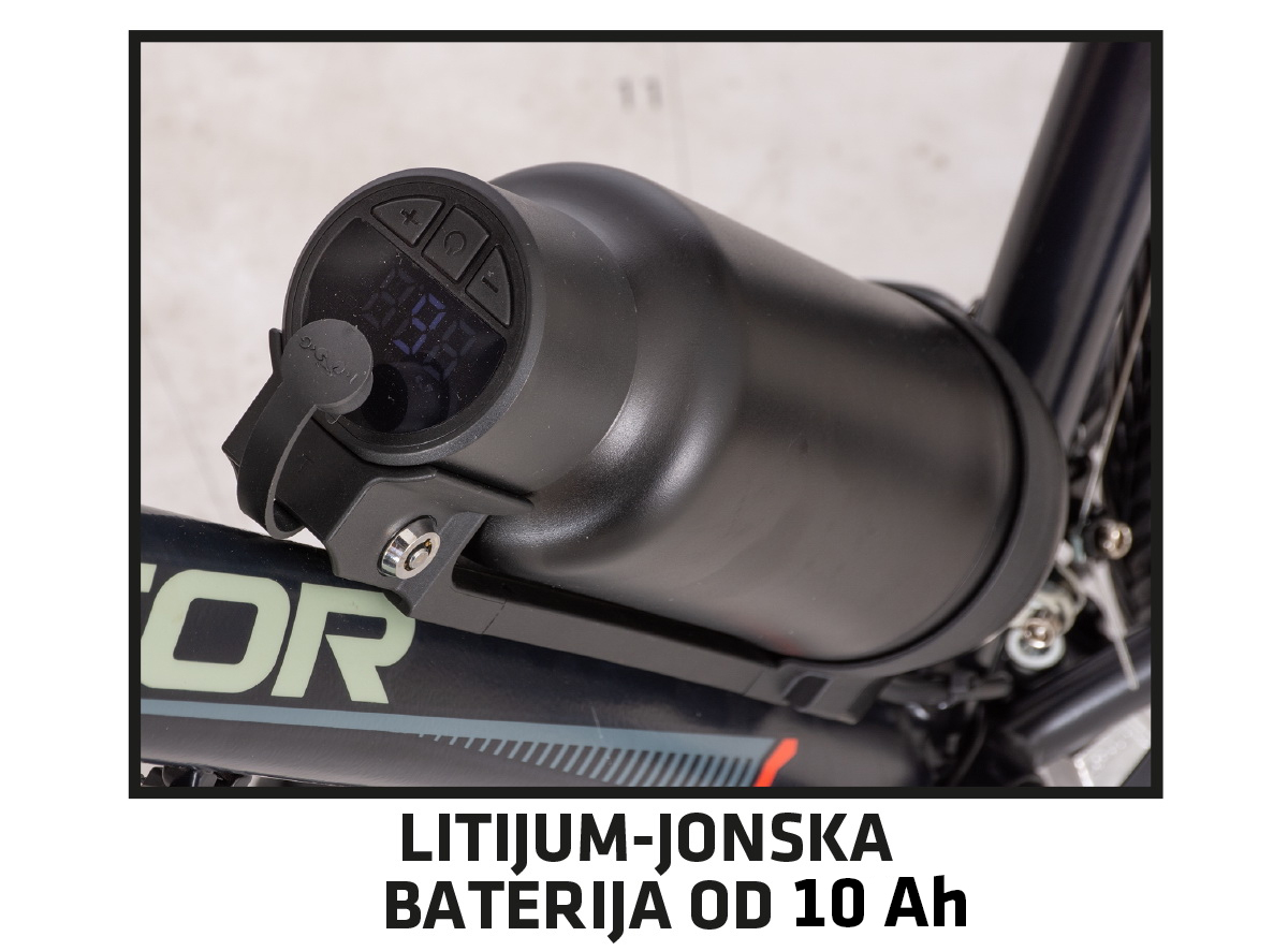 E-bicikl Visitor Terra man crno sive boje