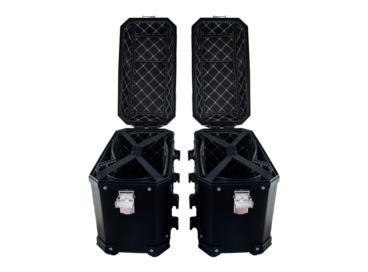 Set bočnih kofera za motor crni sa univerzalnim nosačem 28L 60X33X39CM