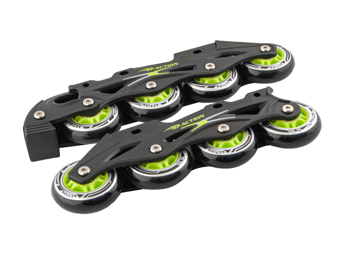 Set 8 točkića za rošule sa ležajevima,osovinama,kočnicom i šinom